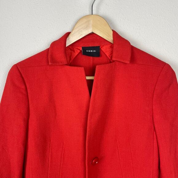 Akris Red Virgin Wool Blazer Size‎ 4 – Schurwolle Minimalist Old Money Style - Picture 10 of 10